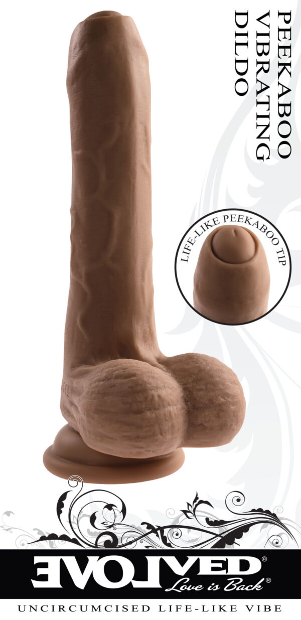 Peek a Boo Vibrating Dildo - Dark