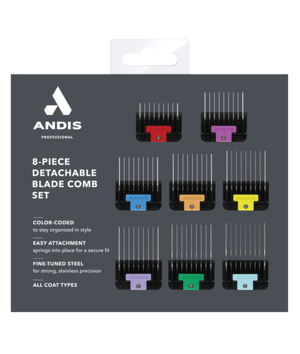 Andis Universal Stainless Steel Combs 8-Piece Set - Image 5