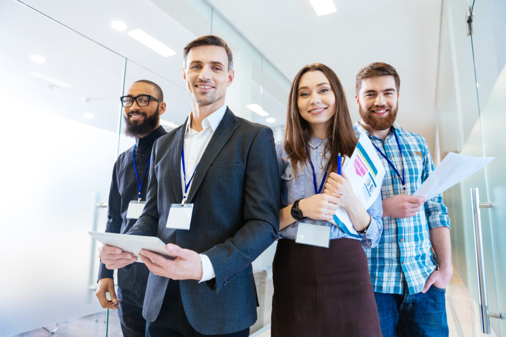 Group of business people with team leader